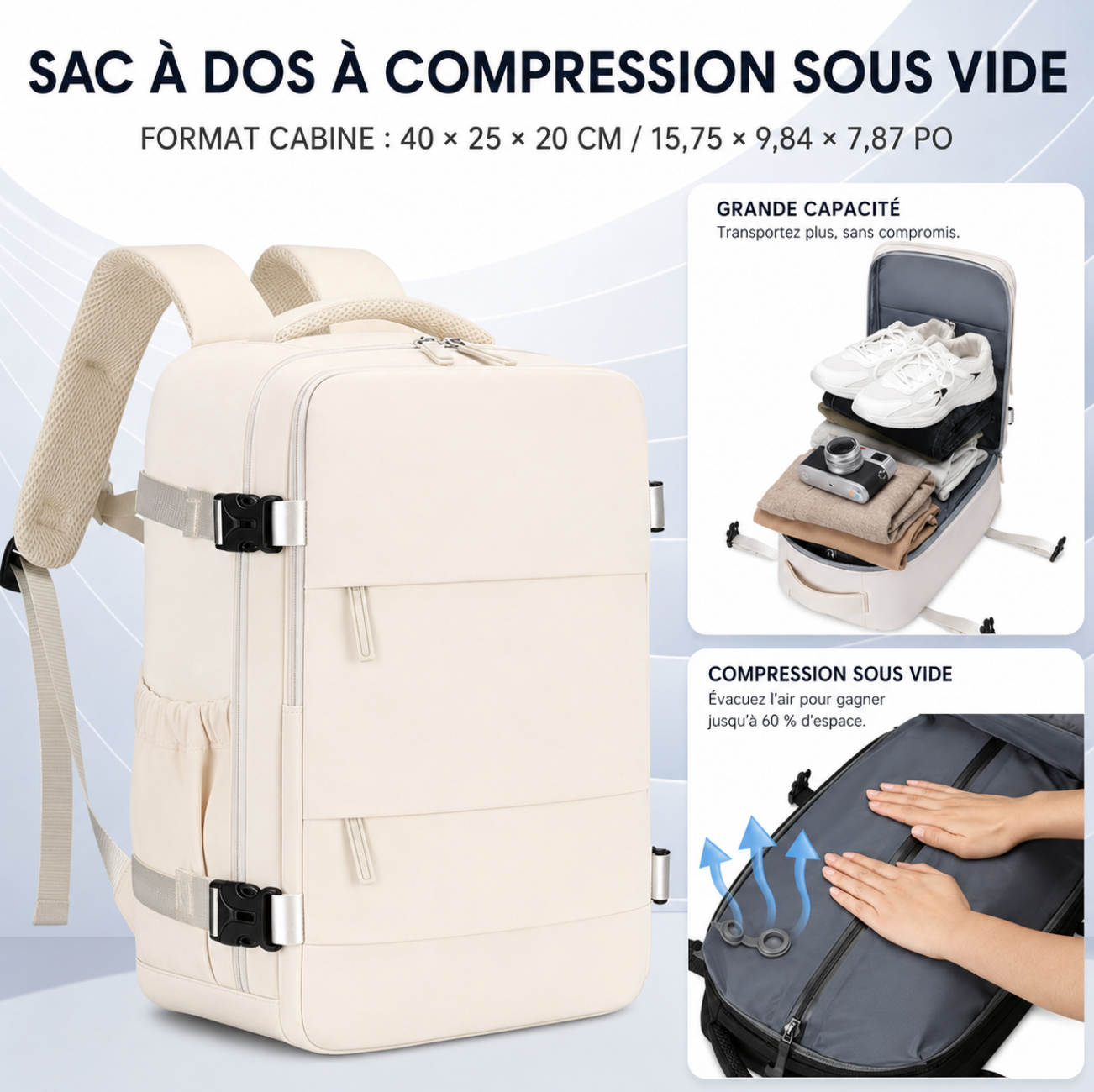 Sac de Voyage à Compression Sous Vide