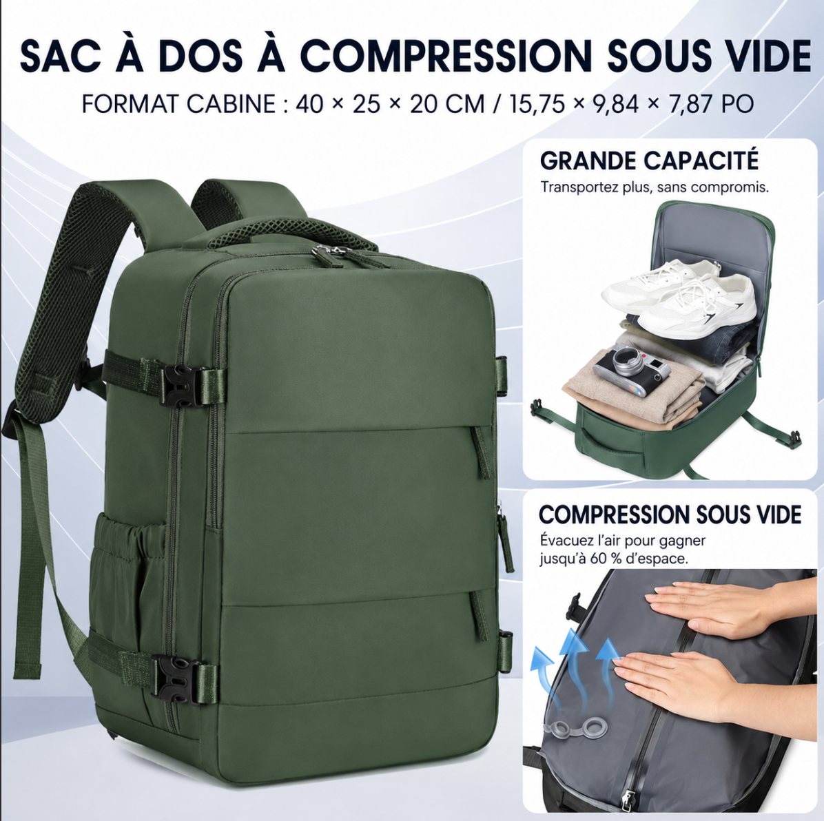 Sac de Voyage à Compression Sous Vide